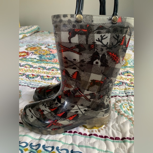 Western Chief Forest Camping Lighted Rain Boots Size 7/8 Toddler - Picture 3 of 11
